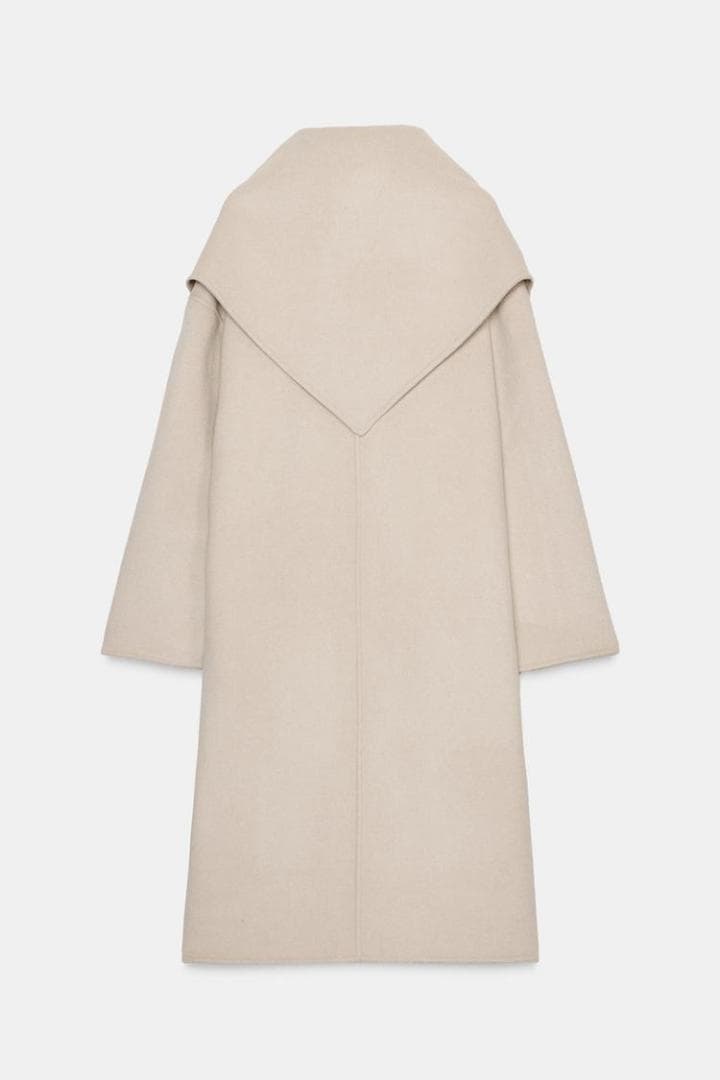 ZARA ザラ ZWコレクション ウール混紡オーバーサイズスカーフコート XS
