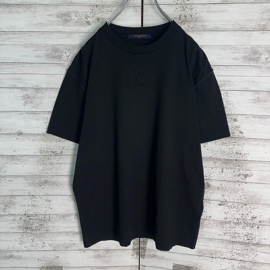 【美品・現行モデル】ルイヴィトン　エンボスLVロゴ インサイドアウトtシャツ　黒