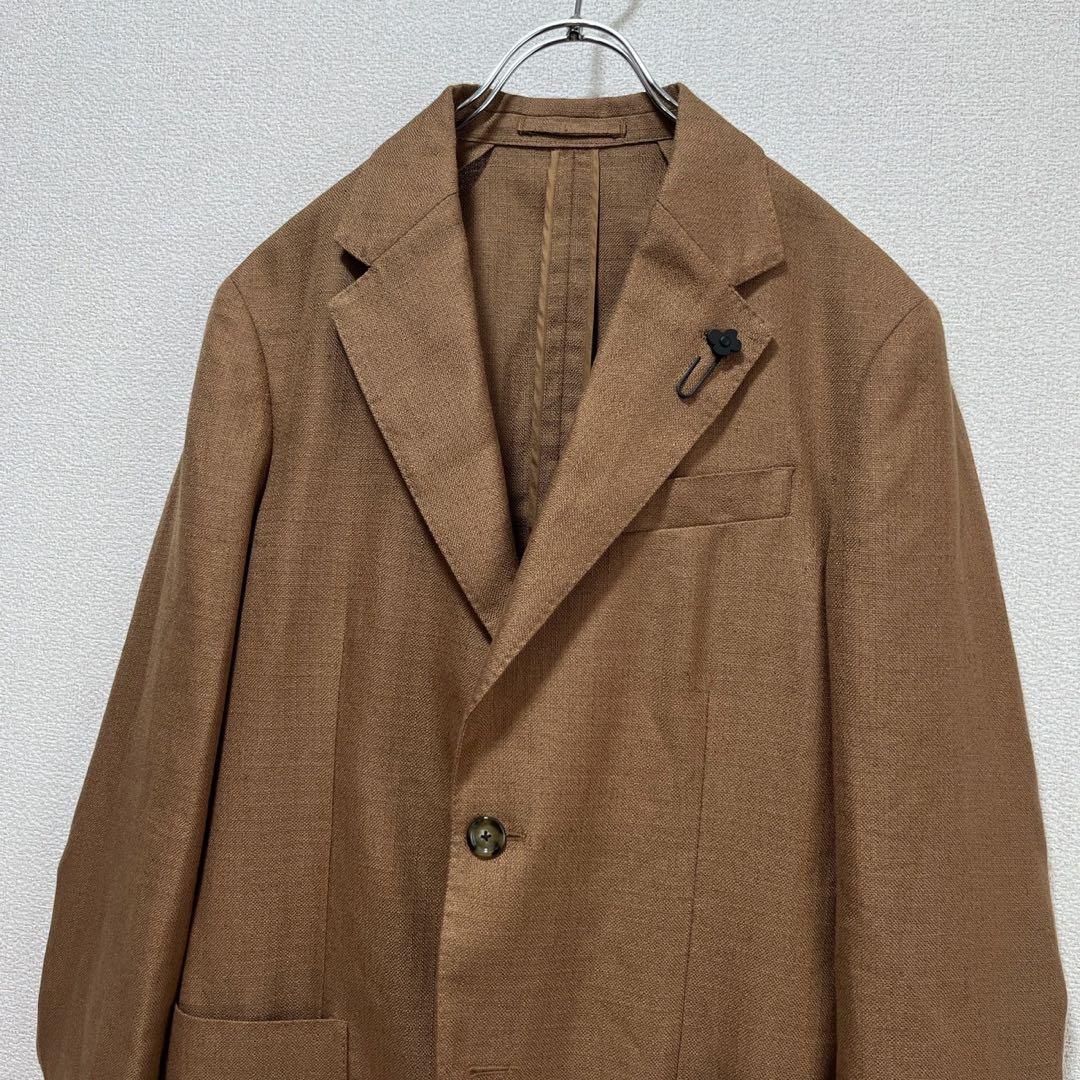 【現行品】高級 LARDINI コットンリネン テーラードジャケット 46