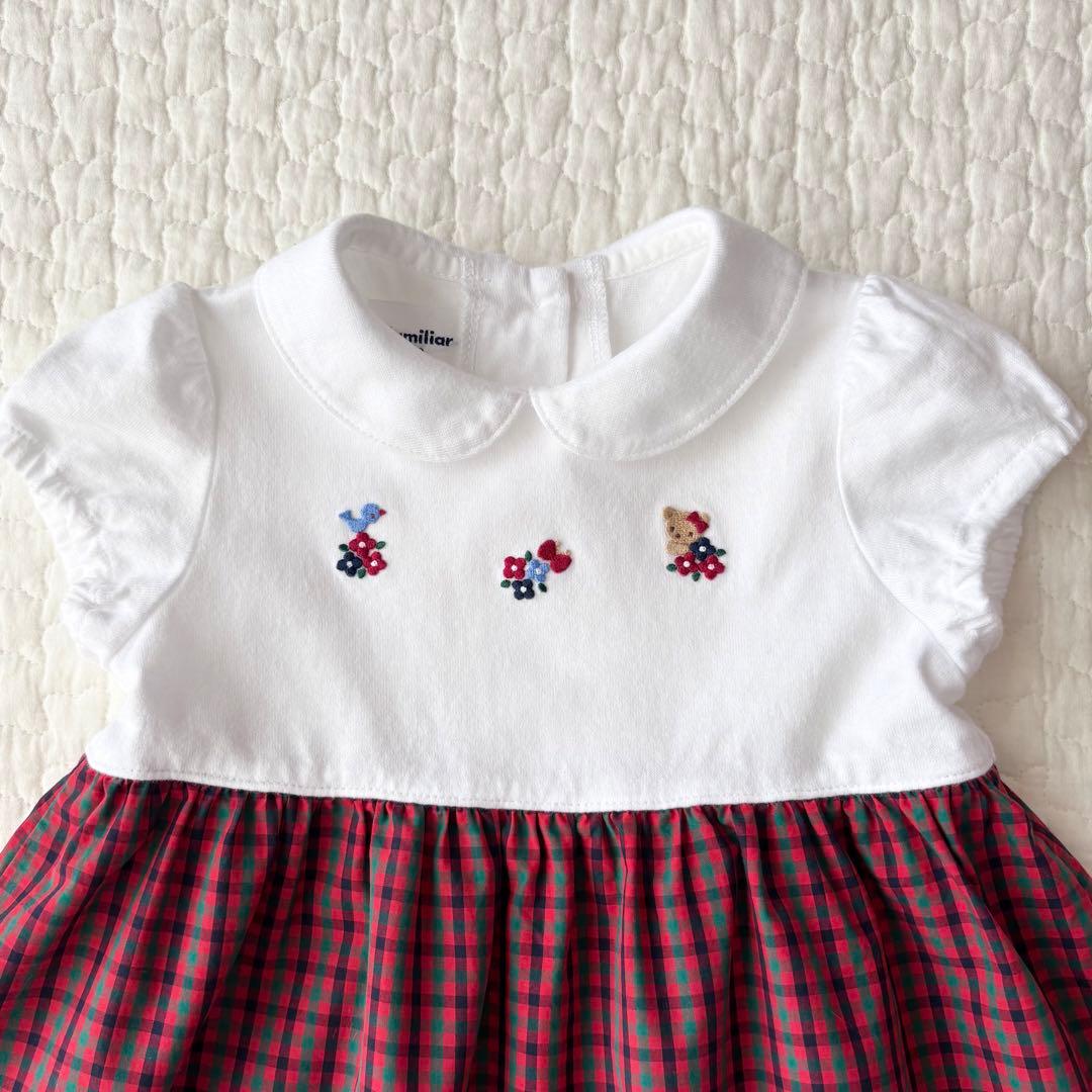 現行品　familiar ファミリア　チェック　ワンピース　80