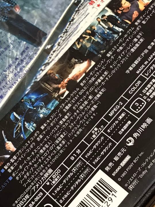 ⭐️貴重なパンフレット付⭐️【アウトサイダー】セル版DVD⭐️ニューマスター版⭐️名作⭐️