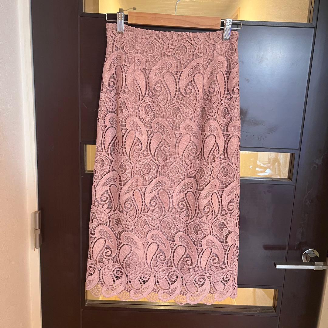 新品☆ANAYI ペイズリーケミカルレースタイト　スカート/セオリー、23区