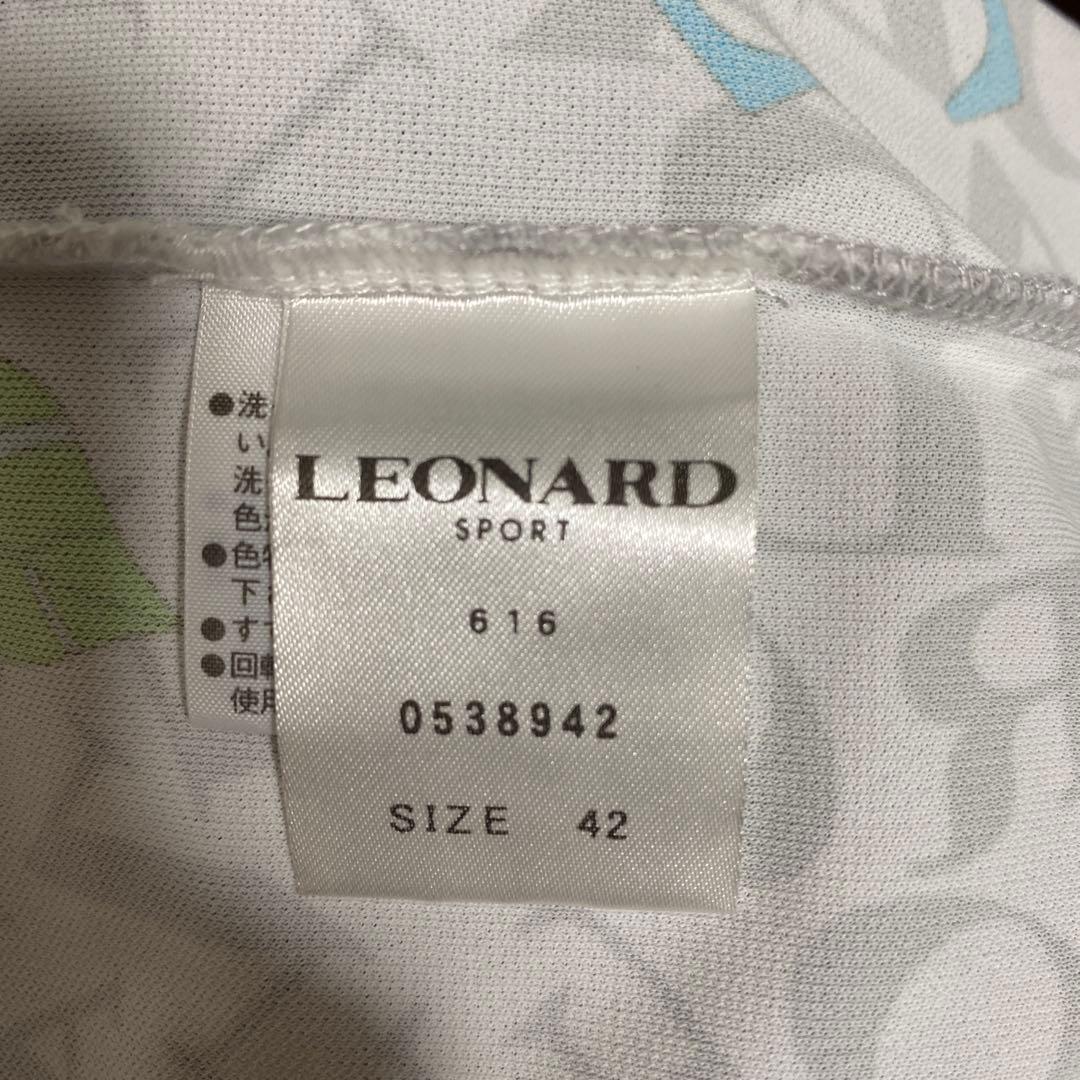 【LEONARD】 レオナール (42) 美品 ポロシャツ 総柄 日本製 半袖