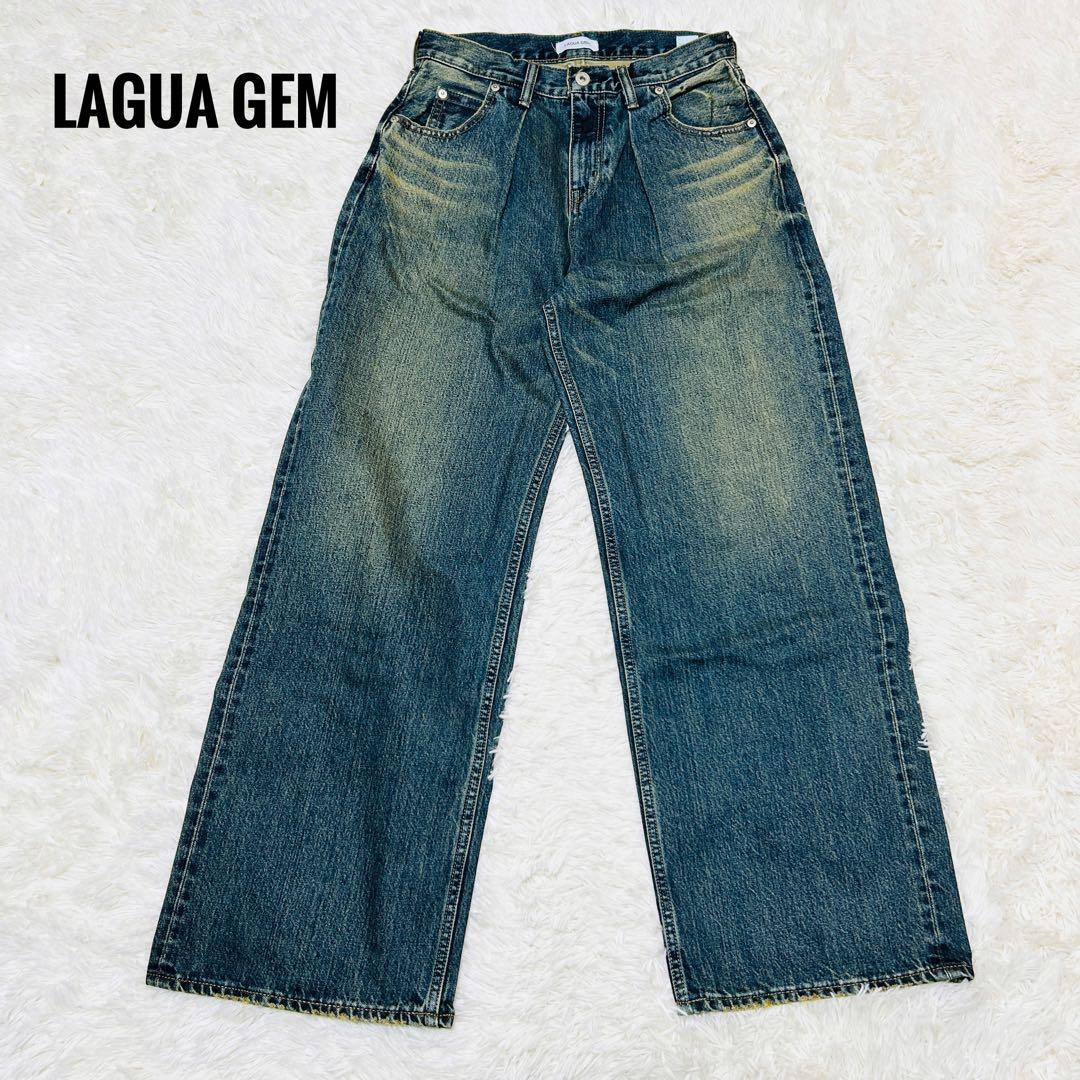 LAGUA GEM CLASSIC WASH TUCK デニム　ブルー　25