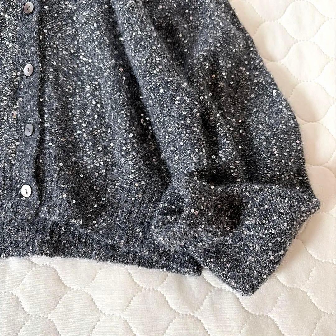 定価2.5万✴︎Curensology スパングルショートカーディガン　グレー