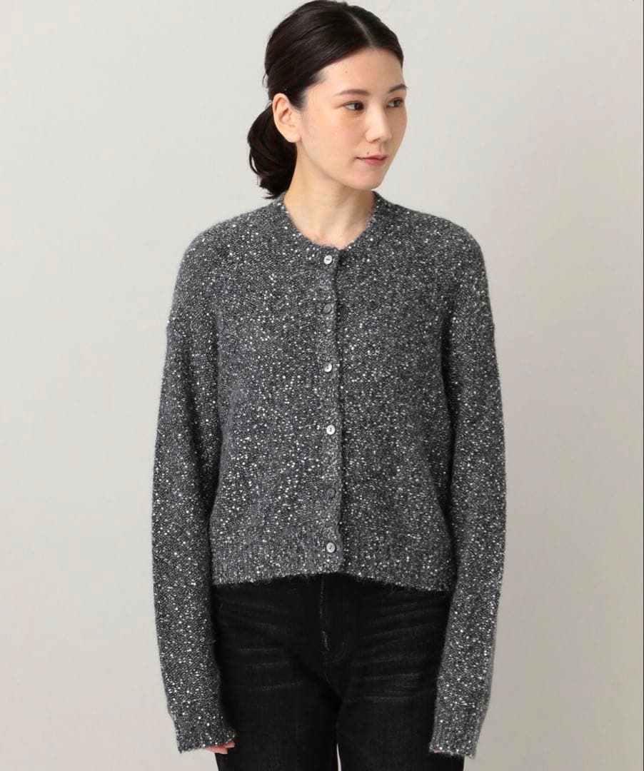 定価2.5万✴︎Curensology スパングルショートカーディガン　グレー