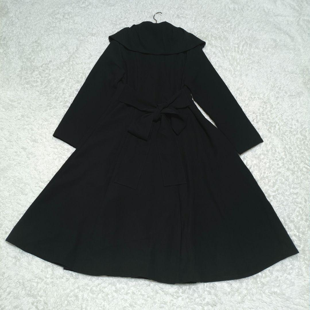 遊 jalan jalan 小竹正 Aライン ロングコート ショールカラー 黒