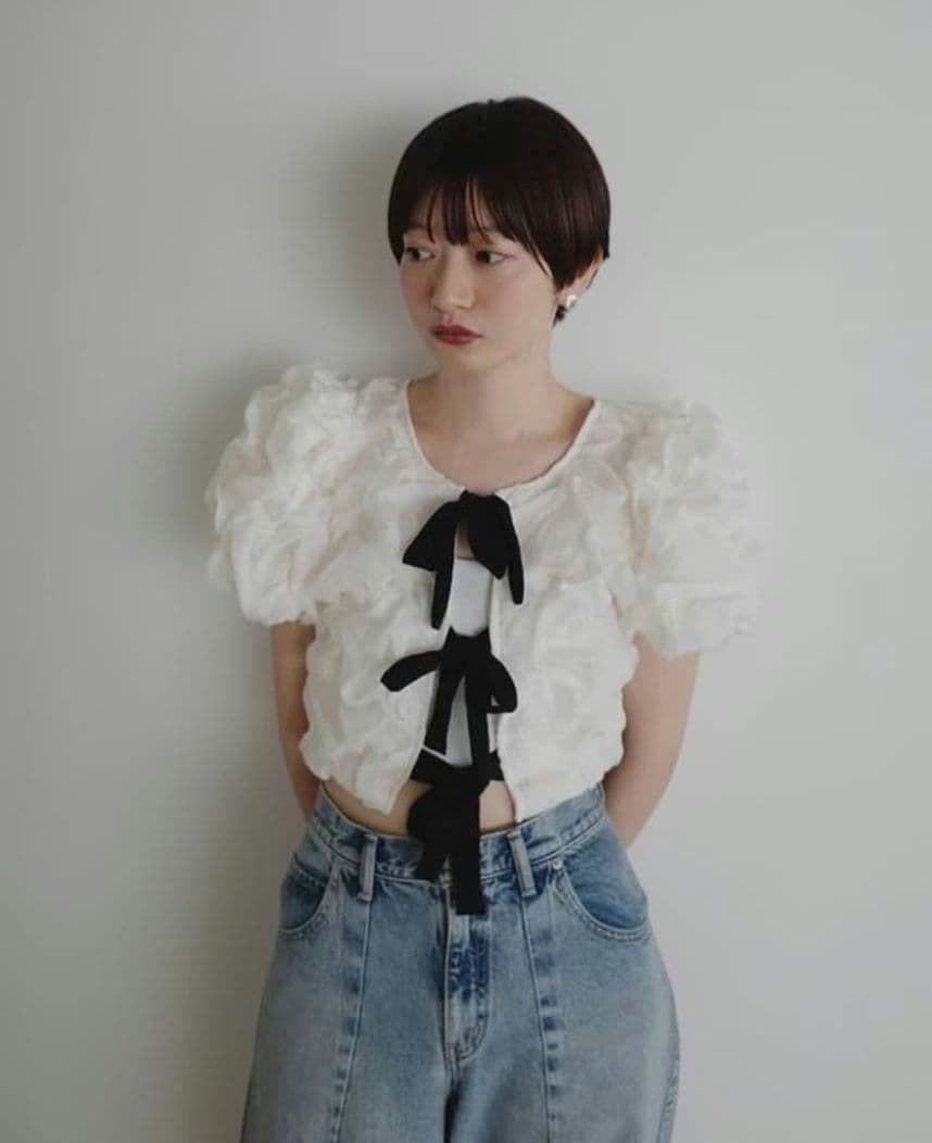 CLANE W FACE CLOUD PUFF SLEEVE TOPS サイズ2