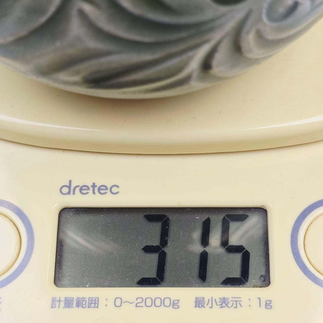 収集品 中国古磁 耀州窯 青磁 釉下刻花 菊紋 鶏心缶 水鉢 水丞 文房具