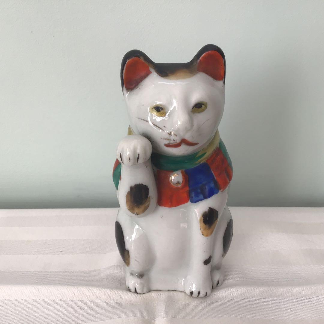 陶器製　招き猫　置物