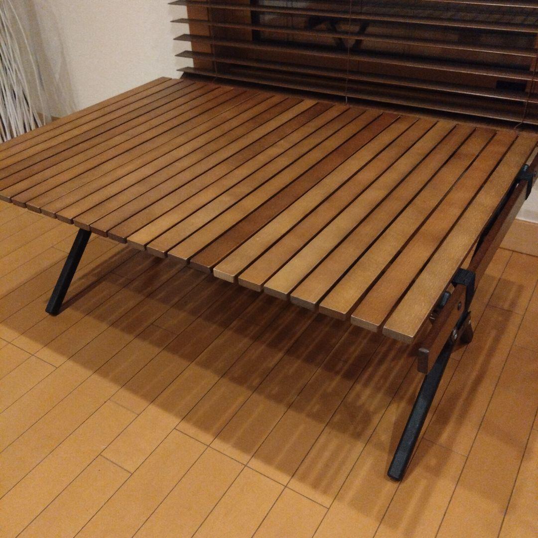 QUICK CAMP クイックキャンプ ウッドロールローテーブル　90✕60