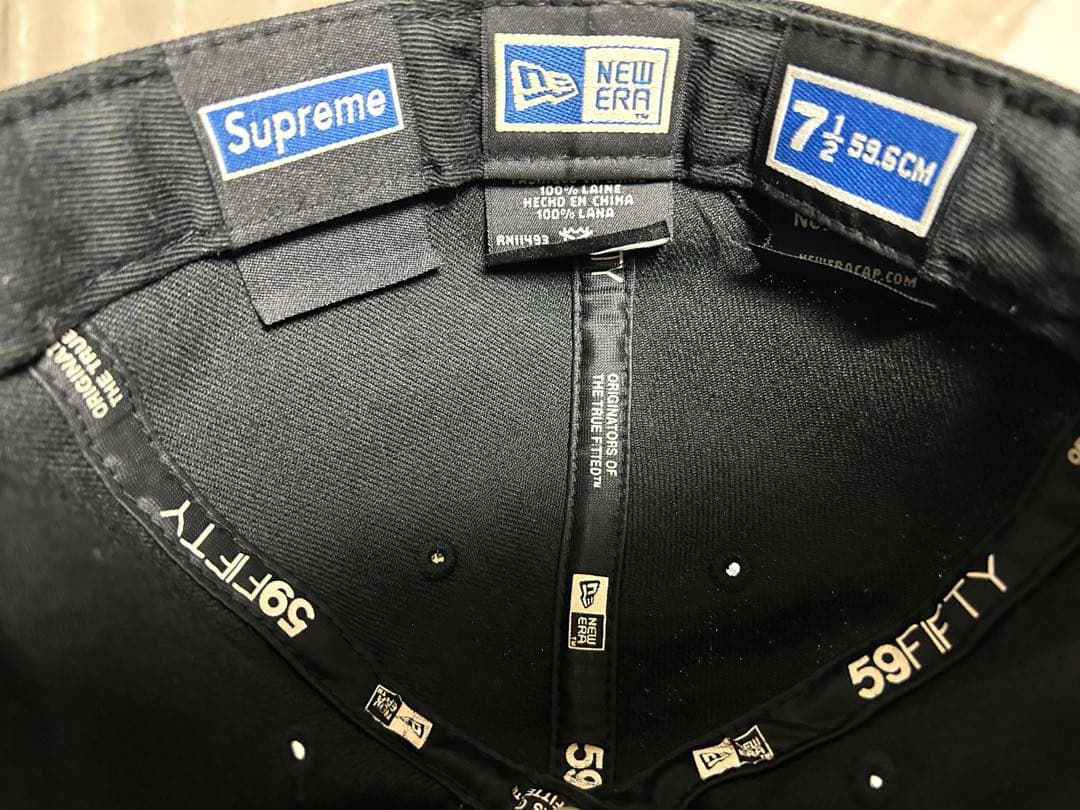 24H以内発送 完売品 激レア 黒 7 1/2 Box Logo New Era