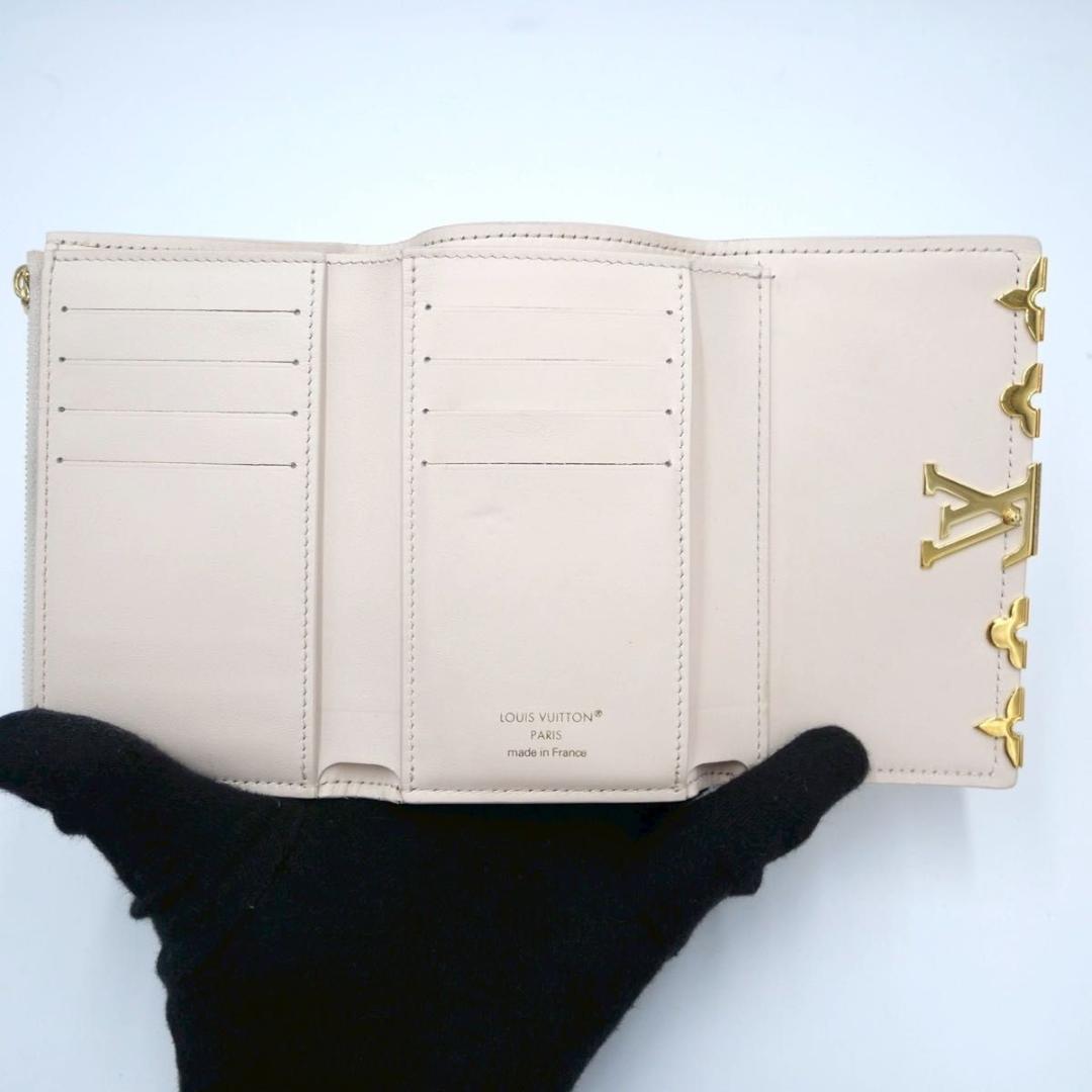 専用　ルイヴィトン カプシーヌ コンパクト ホワイト 三つ折り財布 フラワー