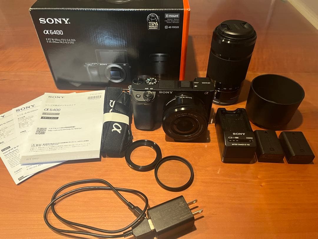 【ブラックミスト付き】Sony α6400ミラーレスカメラ 本体 + レンズ2本