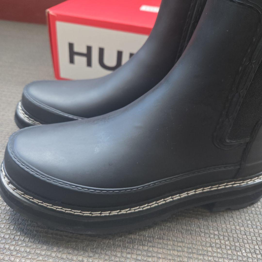 HUNTER ブラック チェルシーブーツ