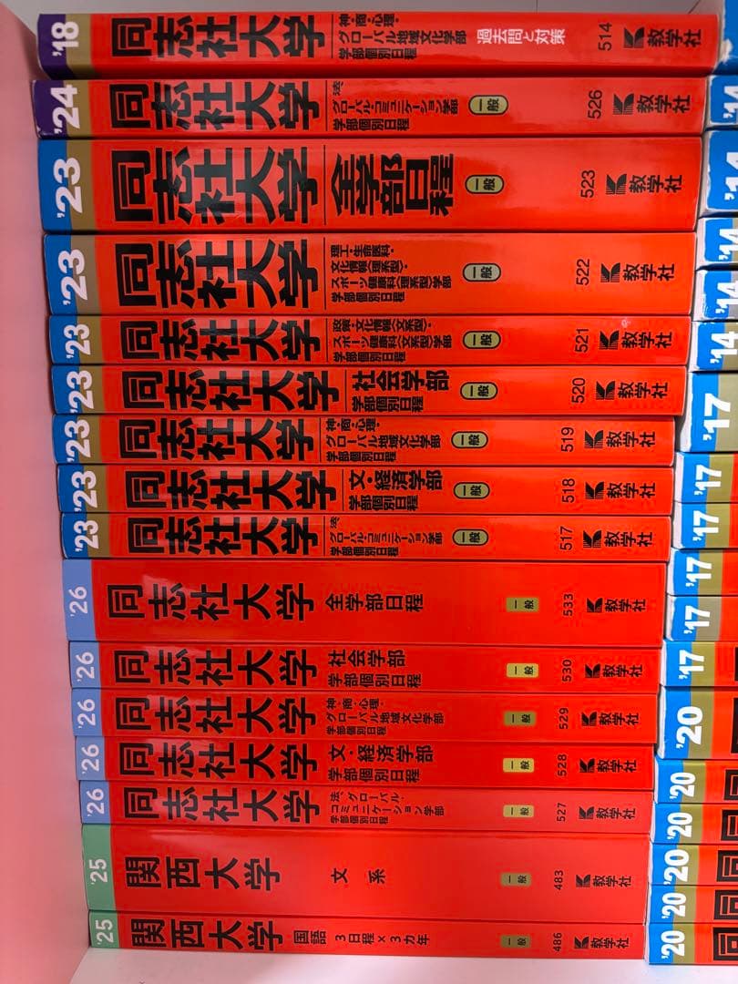 赤本まとめ売り 同志社大学 関西大学 34冊