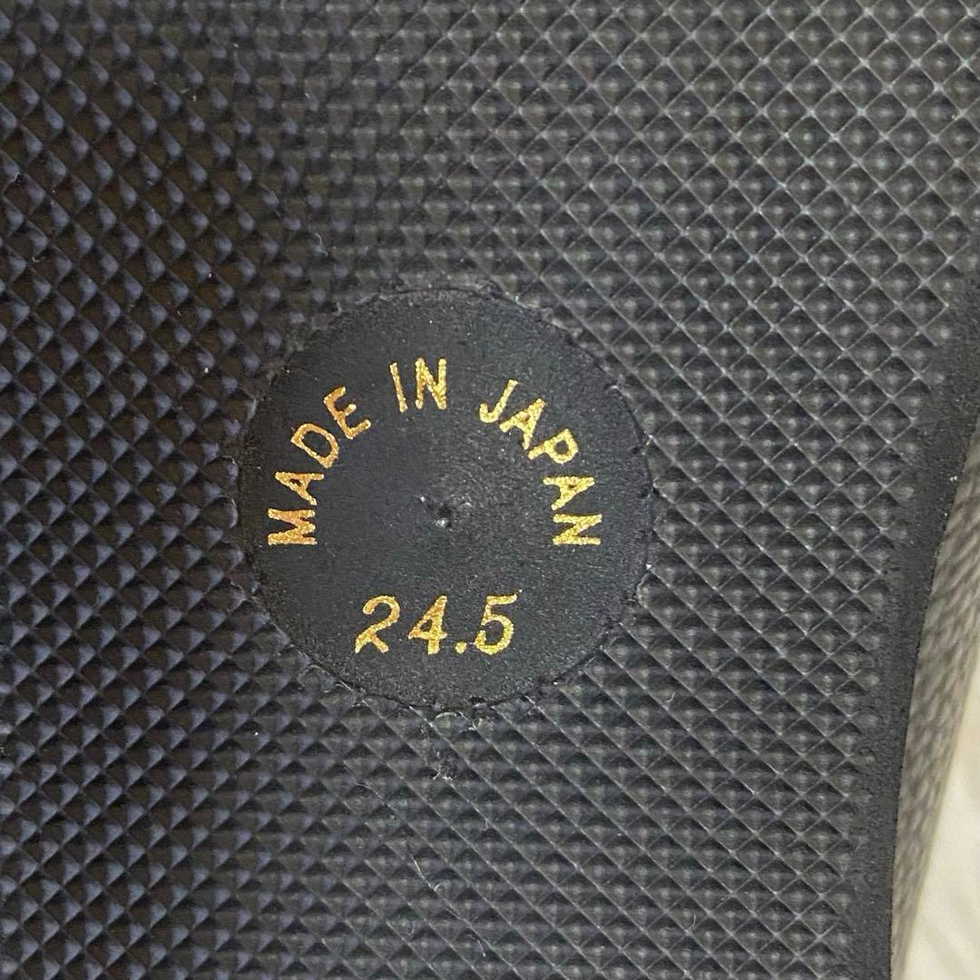 極美品✨ラックウォーク やわらかレザーブーツ シボ革 黒 日本製 24.5