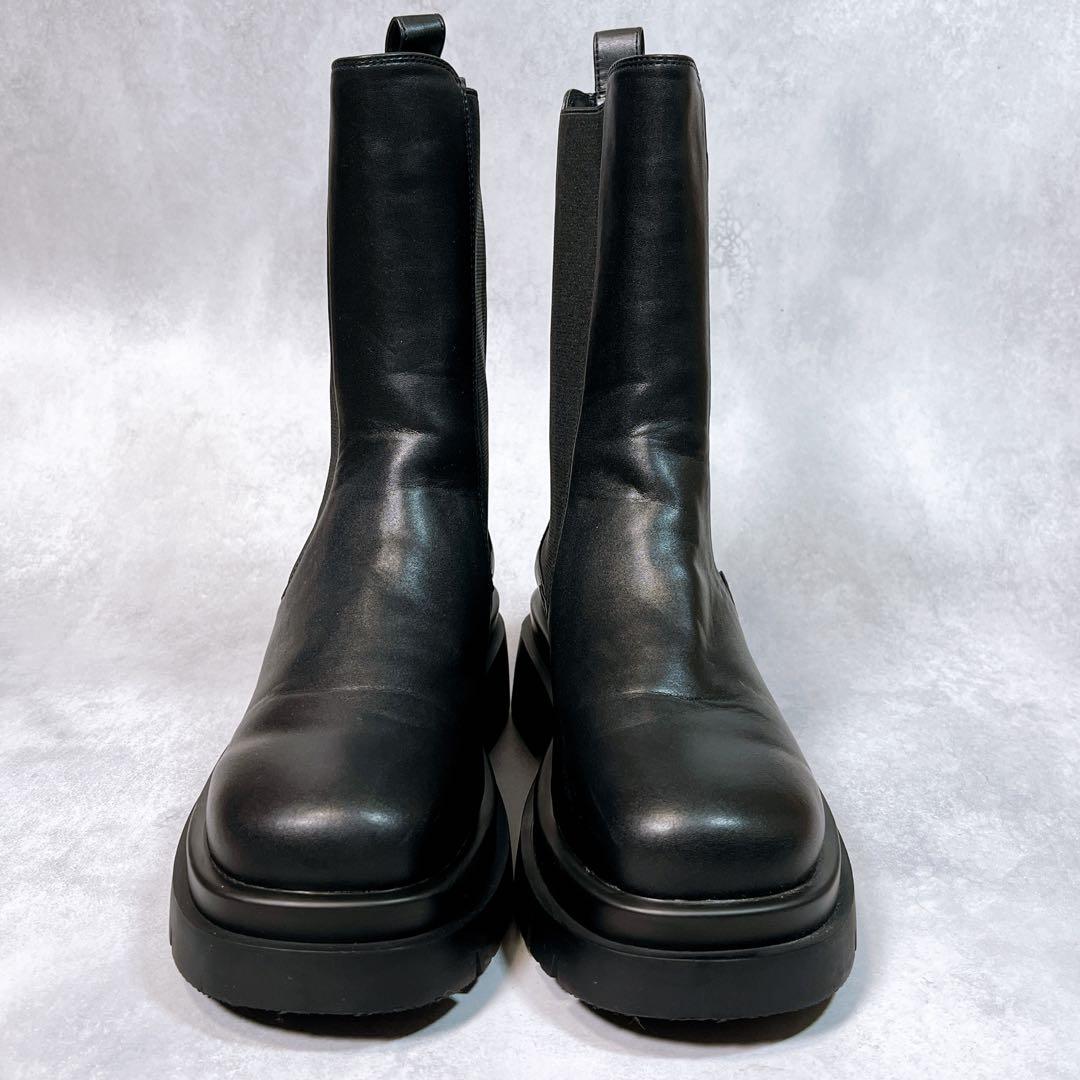 ☆美品☆【オデットエオディール】サイドゴアブーツ (24) レザー　厚底　黒