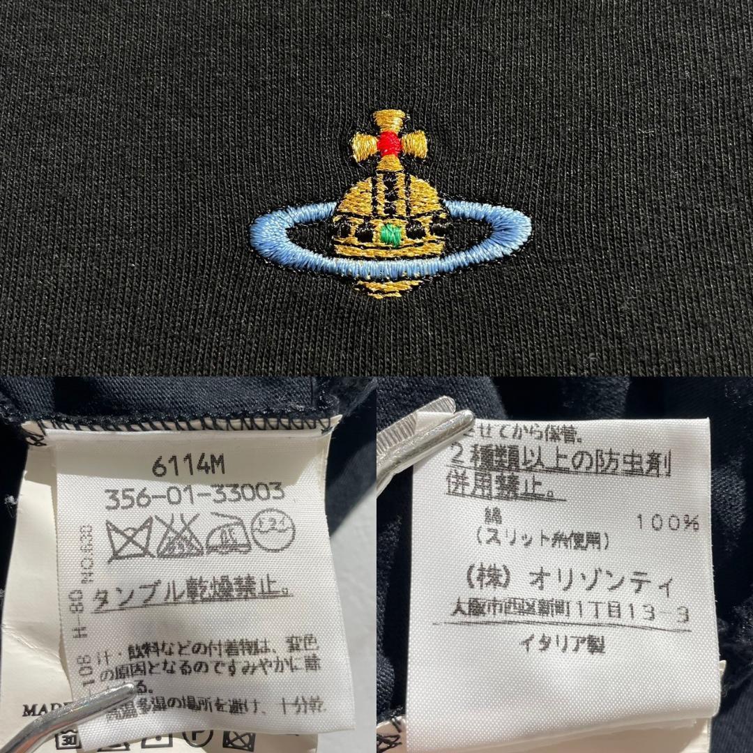 ヴィヴィアンウエストウッド　ミニ　Tシャツ　オーブ刺繍　タイトフィット　 黒