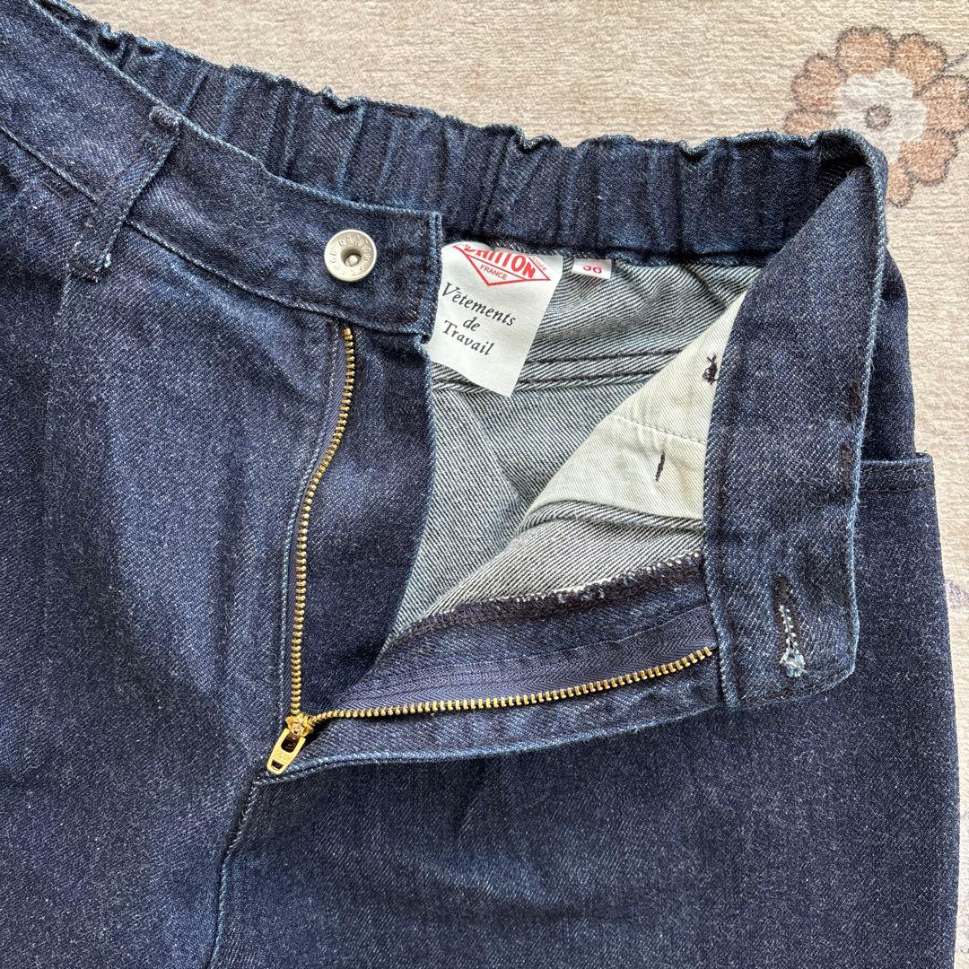 DANTON ダントン　タックデニムパンツ　36