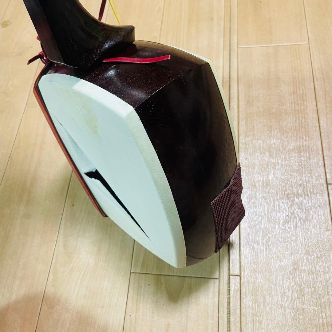津軽三味線　紅木　金細　現状品