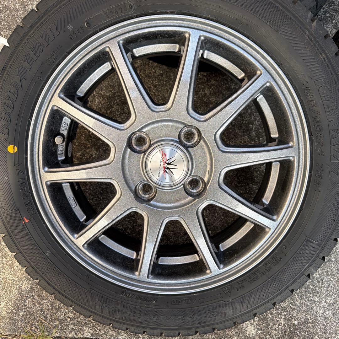 155/80R14 スタッドレスタイヤ 5スポークホイール　グッドイヤー