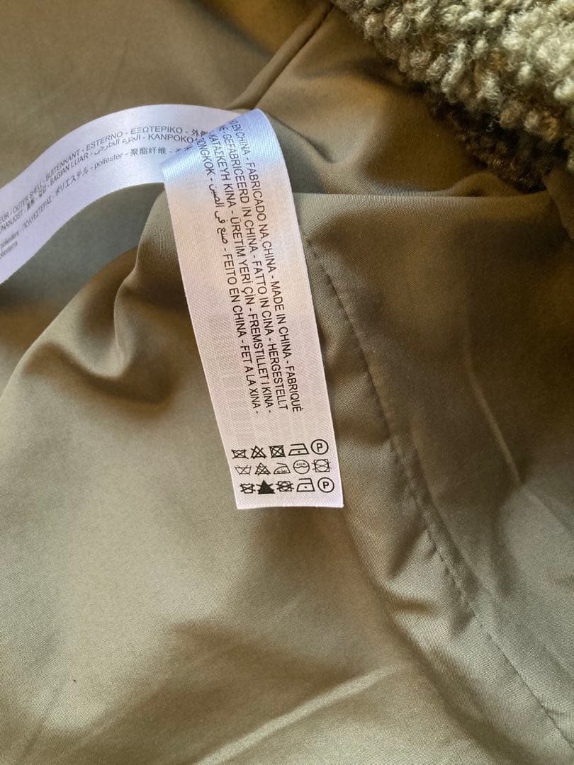 美品　ZARA ディディベアコート　ロング丈　カーキ