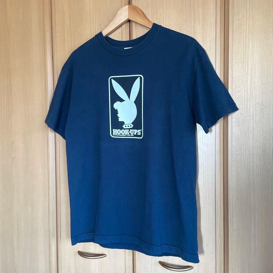 HOOK-UPS オールドスケート Tシャツ ネイビー 古着 ヴィンテージ