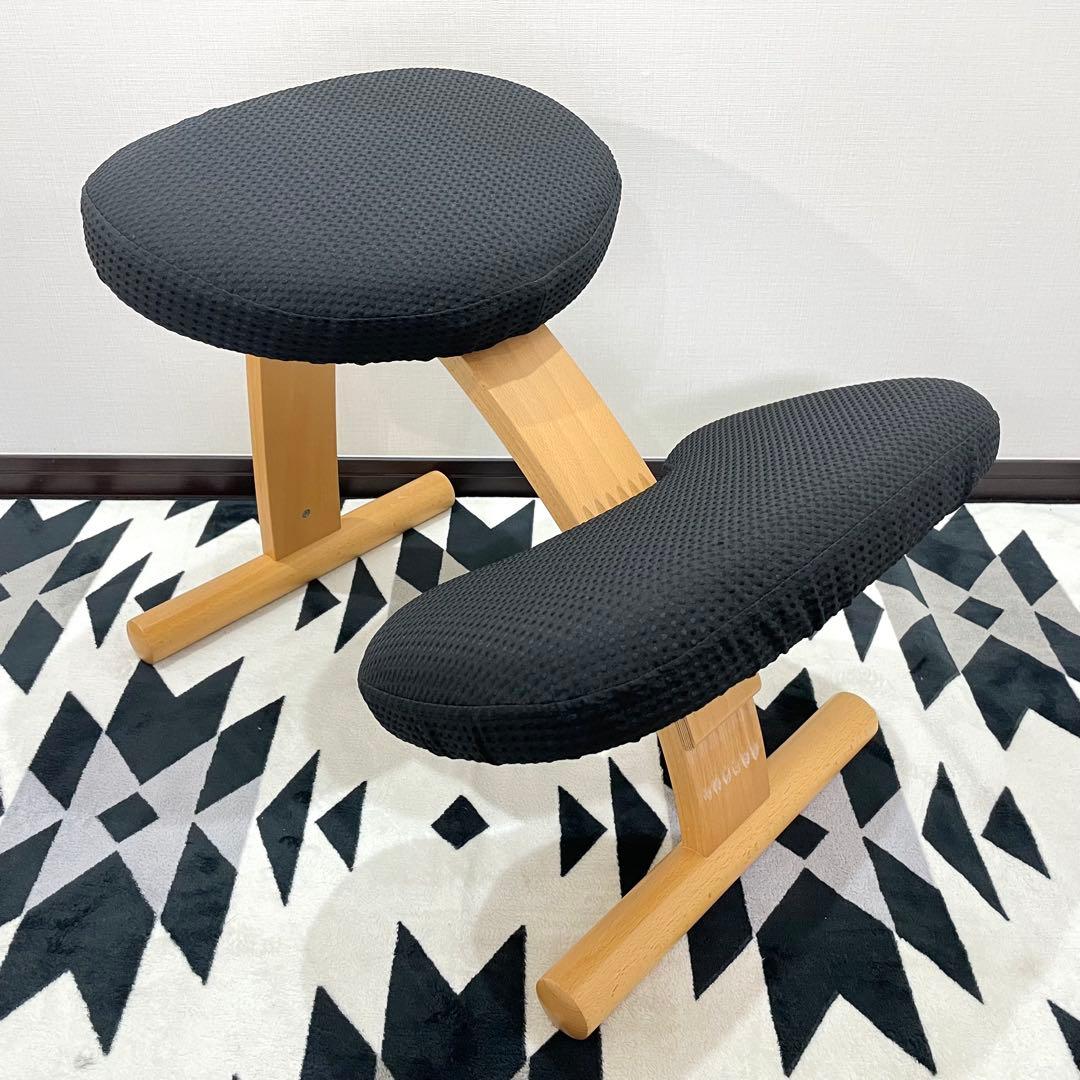 バランスラボ バランスチェア バランスイージー ライトグリーン 中古品 黒カバー