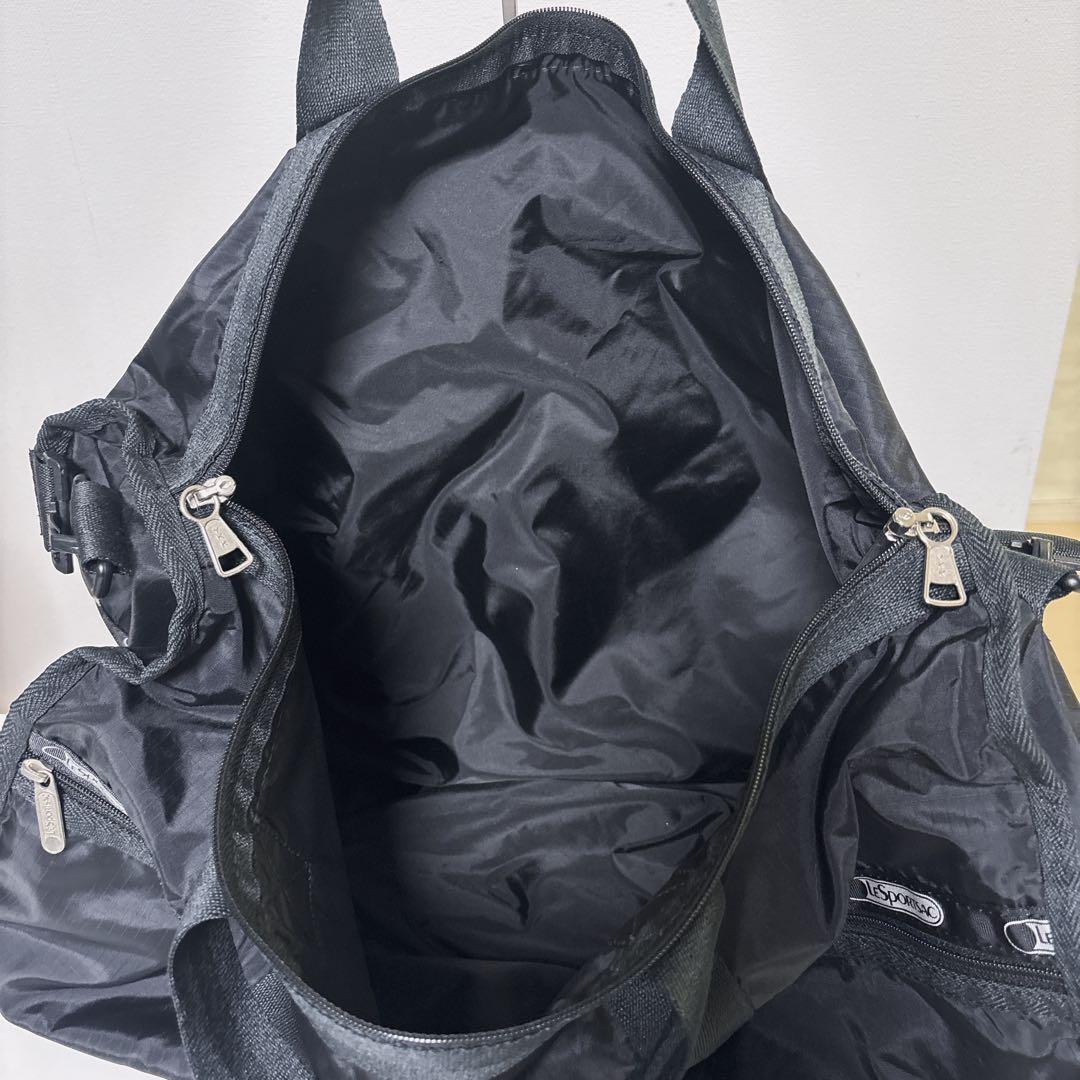 【美品】レスポートサック ボストンバッグ 大容量 2way ロゴタイプ ブラック