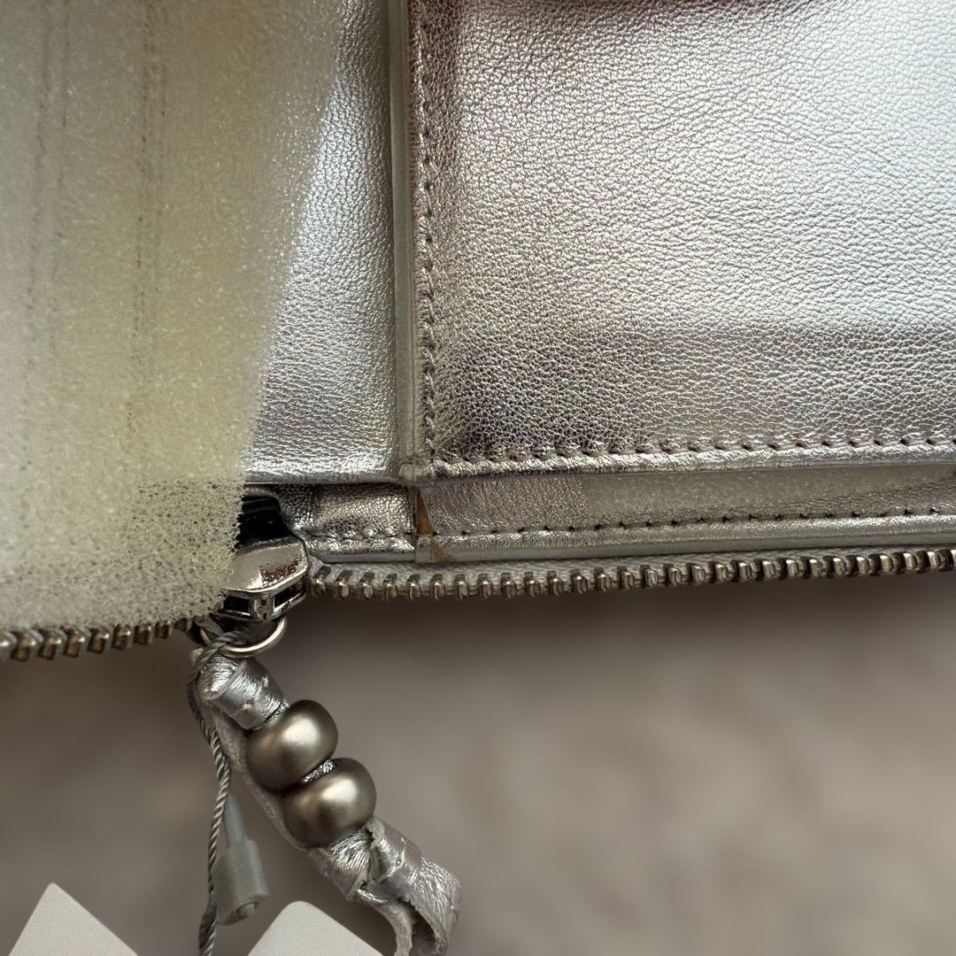 perché シルバー ドット 二つ折り財布