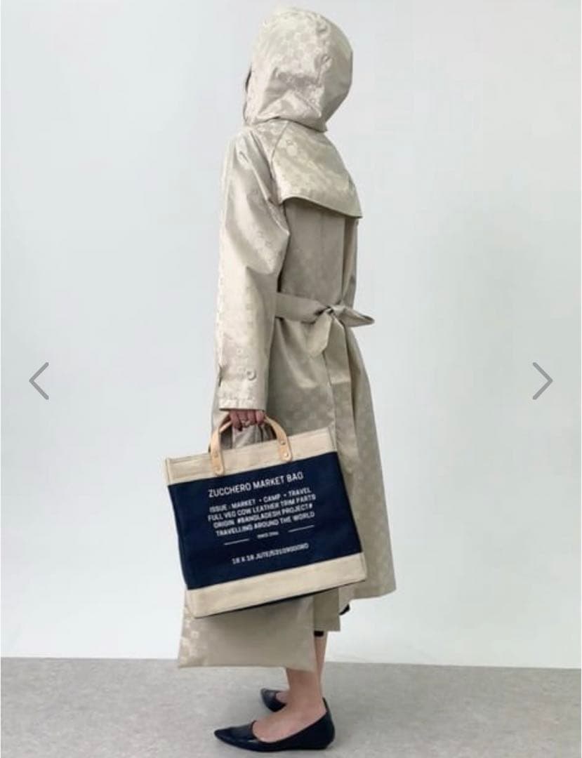 ⭐️新品⭐️ミラ・ショーン ロゴジャガード ステンカラーレインコート　ベージュM~L