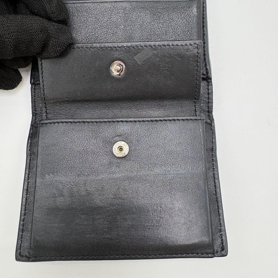 【極美品】サンローラン 三つ折り財布 スタッズ レザー ブラック
