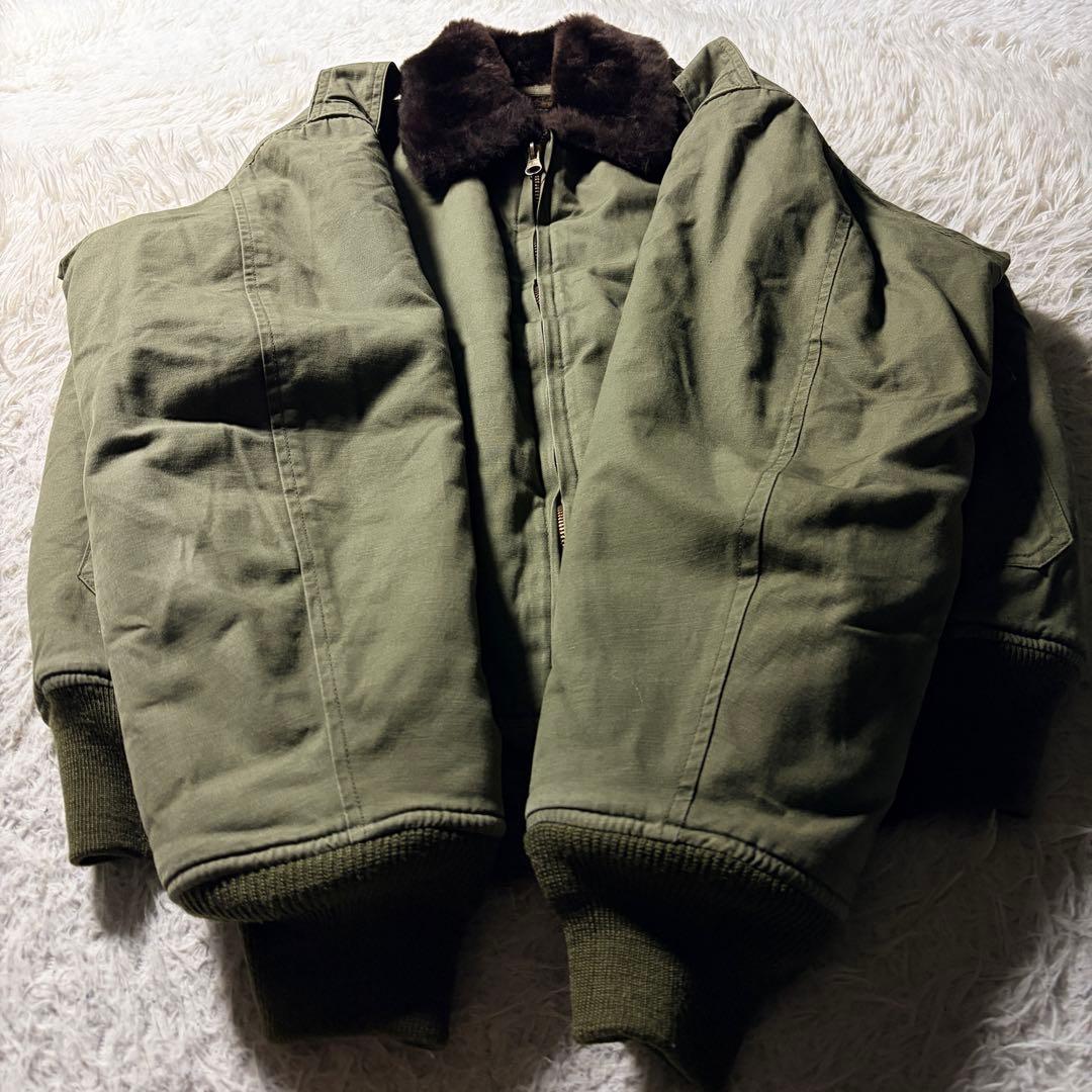 美品/希少■ヒューストン　フライトジャケット　B-10 襟ボア　カーキ　38