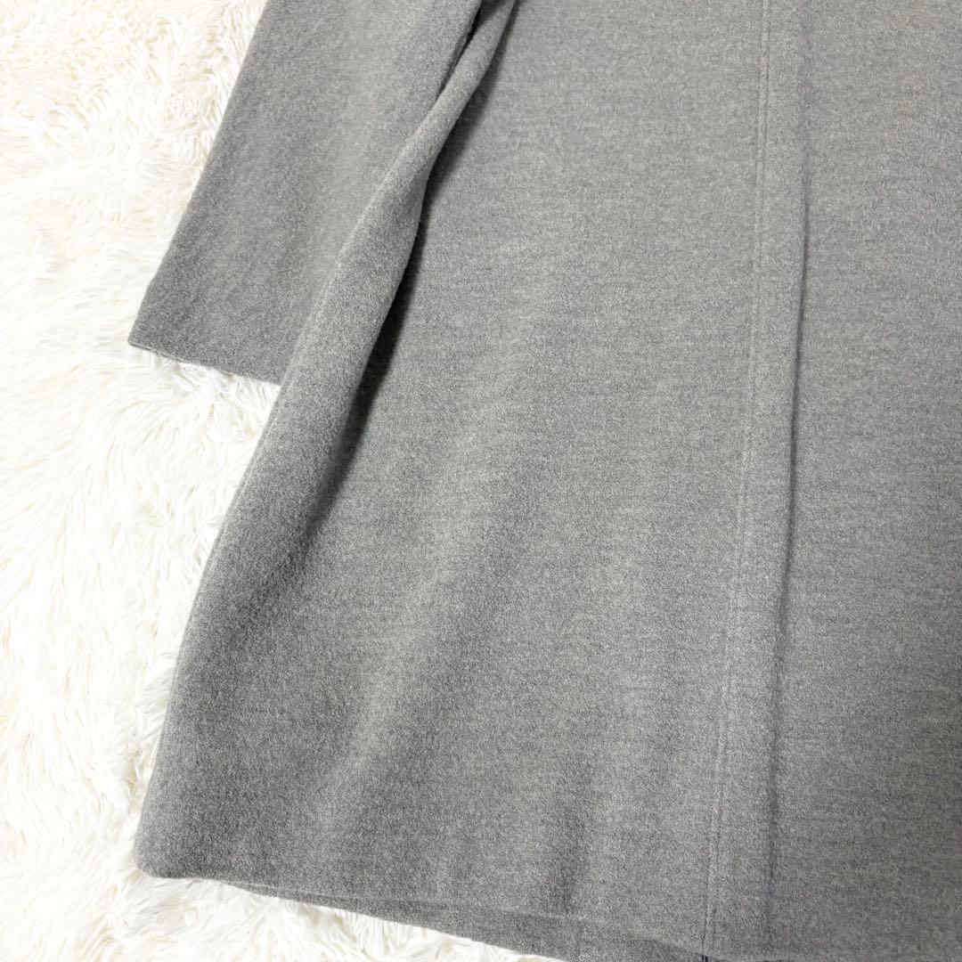 エヴァムエヴァ evam eva L プレスウールロングコート ノーカラーコート