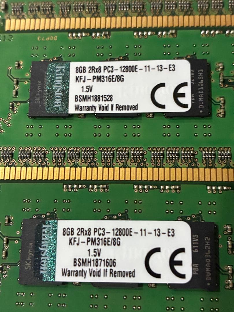 ★動作品★Kingston PC3 -12800E 8GB×4枚★32GB