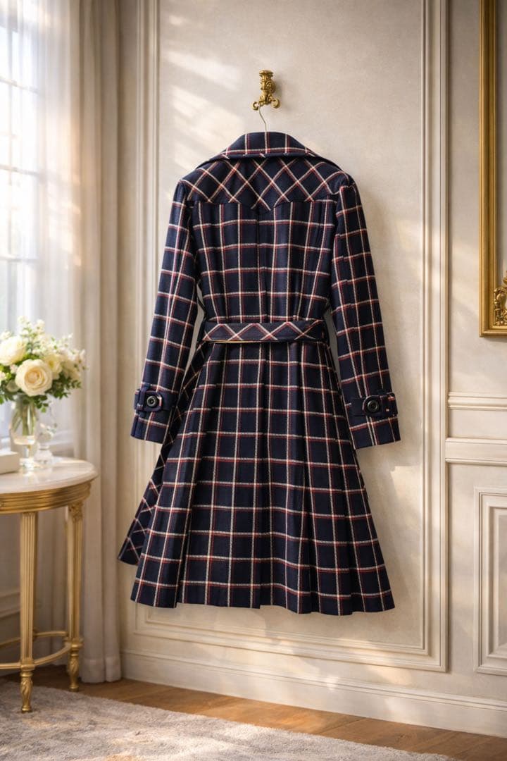 極美品BURBERRY BLUE LABEL チェック ロングコート ベルト付
