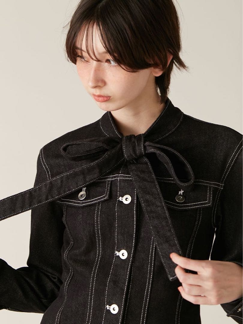 LILY BROWN（リリー ブラウン）ボウタイデニムミニワンピース 新品