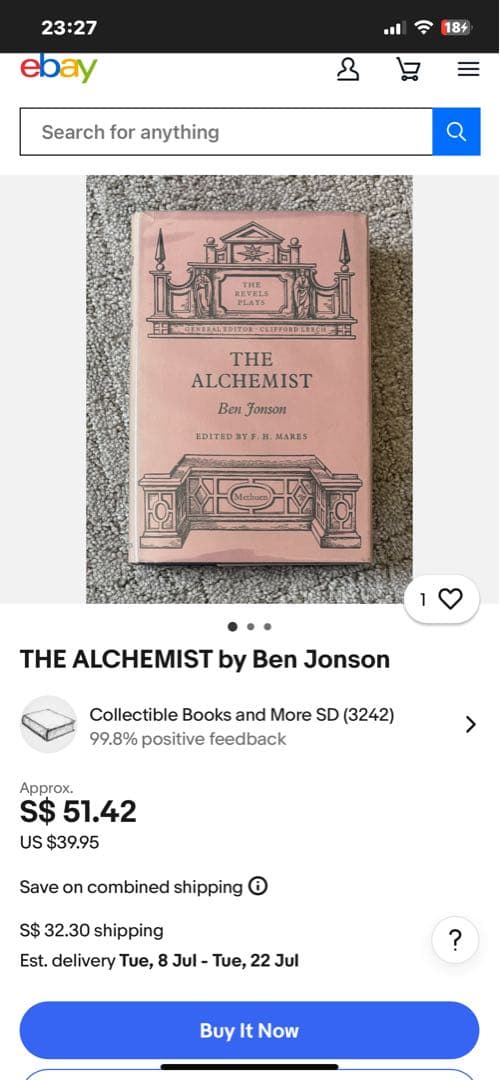 希少　The Alchemist by Ben Jonson