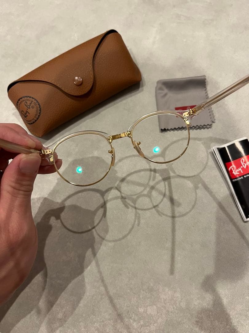 Ray-Ban クリアラウンドフレーム眼鏡　サングラス　ゴールド　度なし
