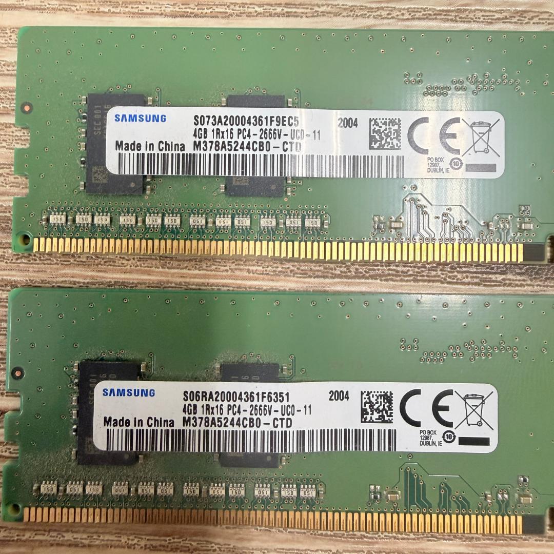 【SAMSUNG】 DDR4-2666V 4GB メモリ4枚セット計16GB