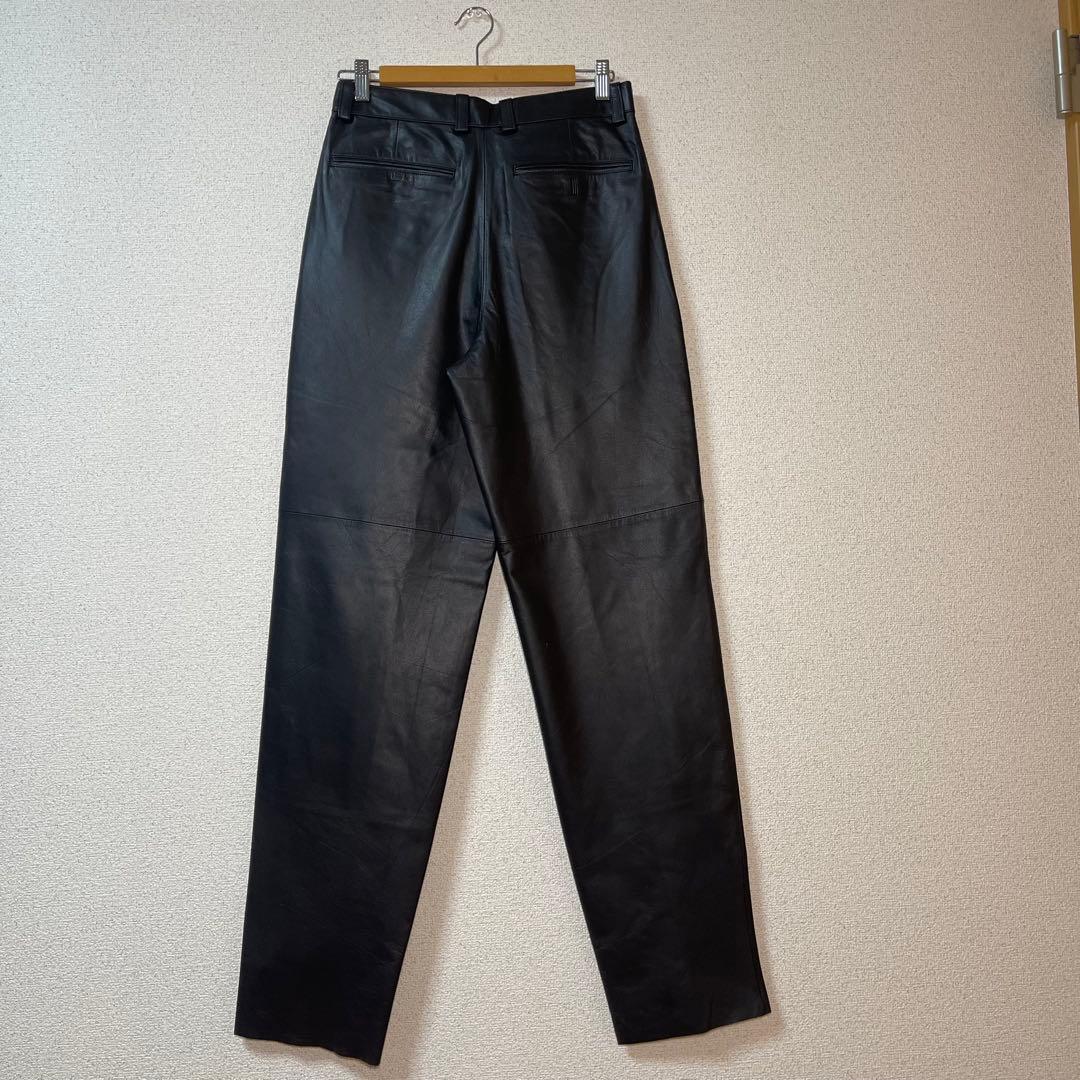 【新品】牛革 カウレザー パンツ 切りっぱなし ALCA検品 黒 M相当