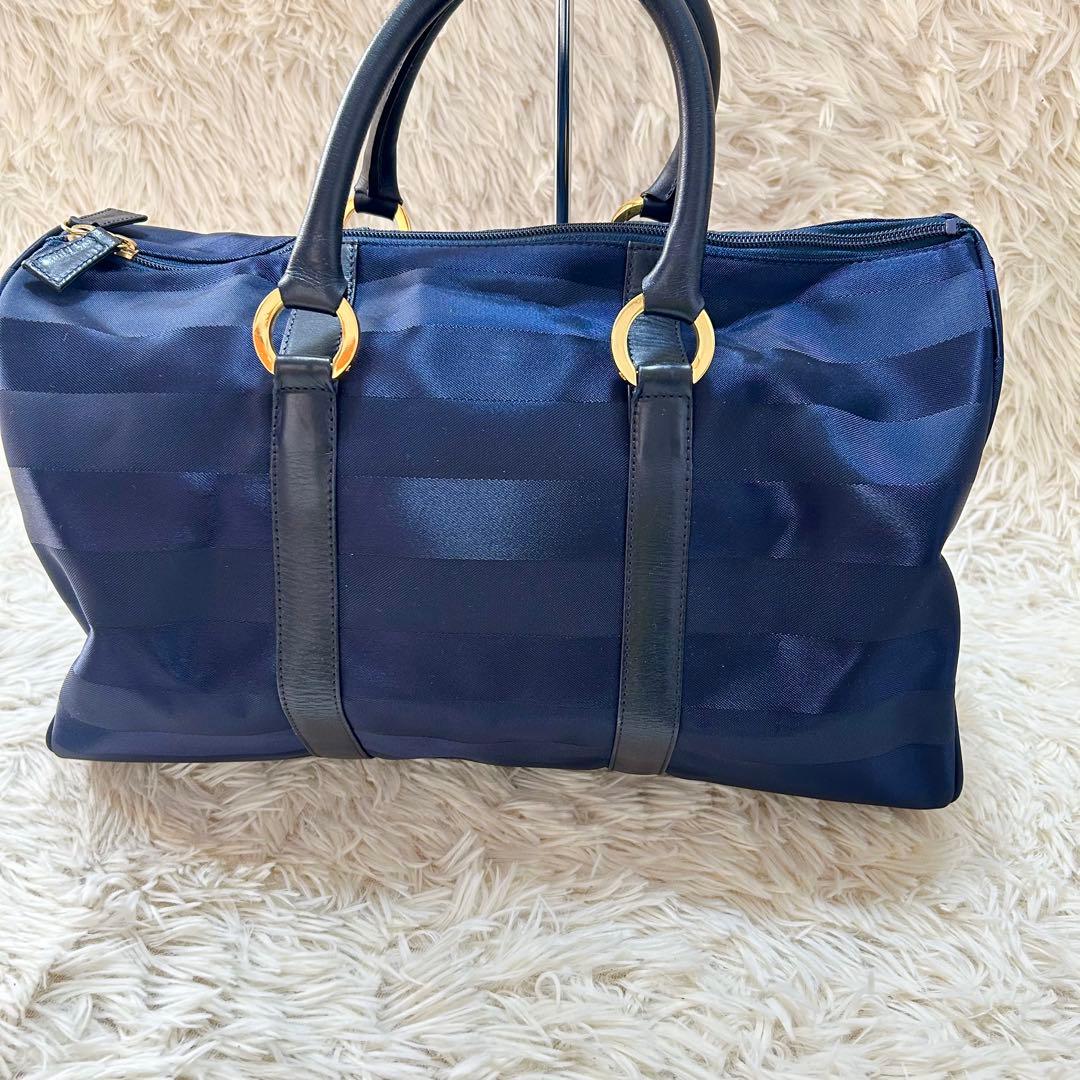 クレージュ ボストンバッグ 2way ショルダー ロゴ 旅行 ネイビー