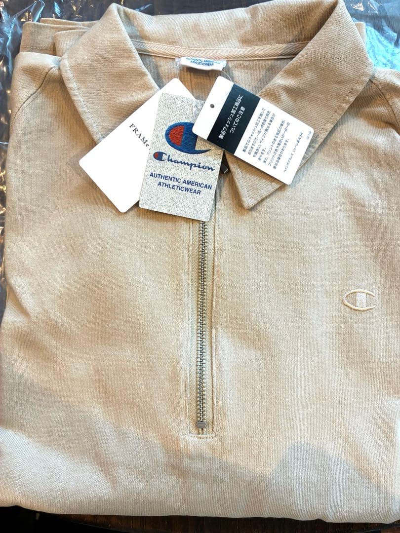 FRAMeWORK チャンピオン 別注JERSEYHALFZIPTEE