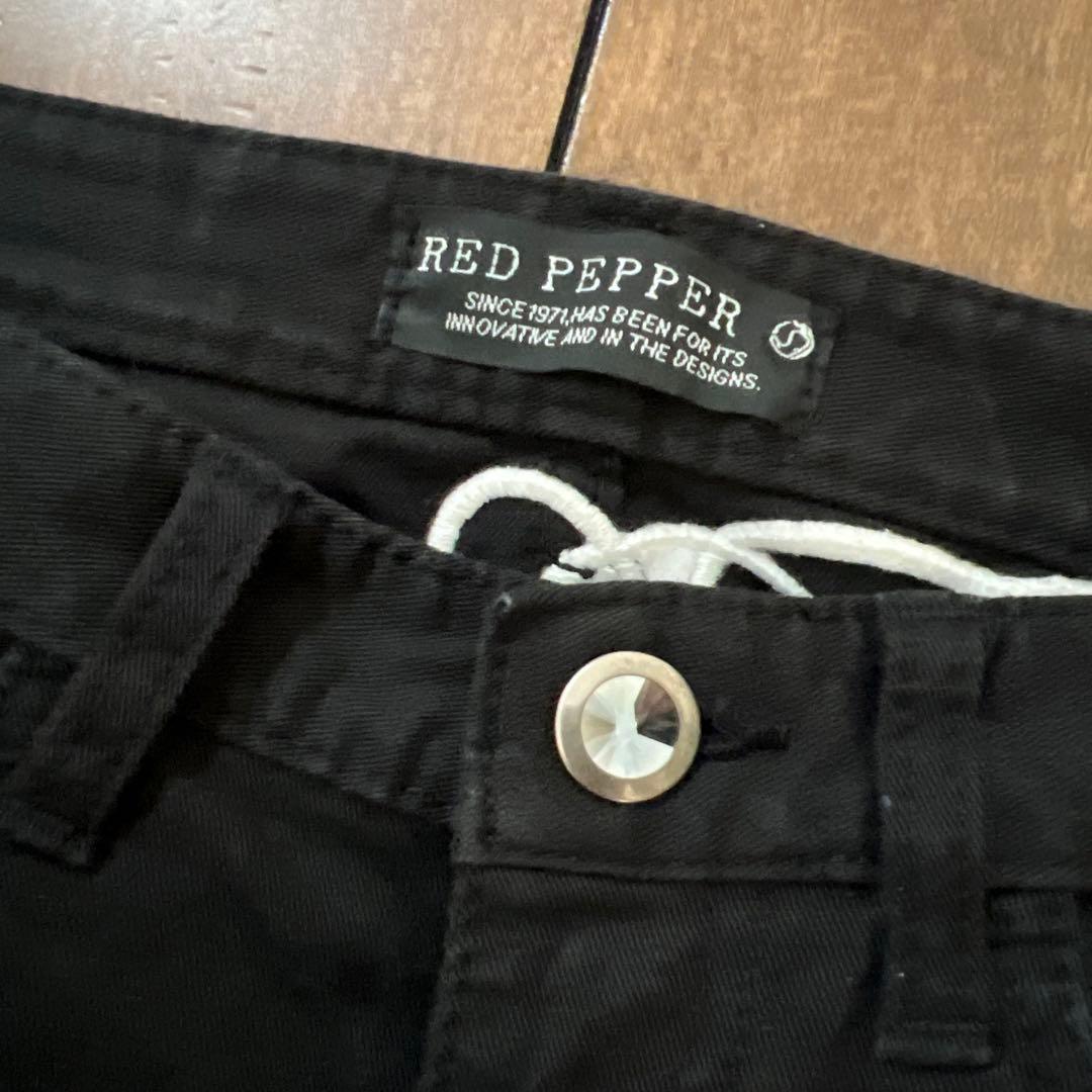 RED PEPPER パンツ スキニー ブラック 刺繍 スパンコール