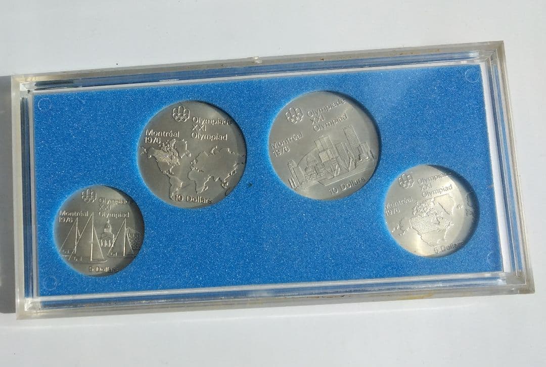 モントリオールオリンピック記念銀貨 ◇4枚セット 5ドル 10ドル145.8g