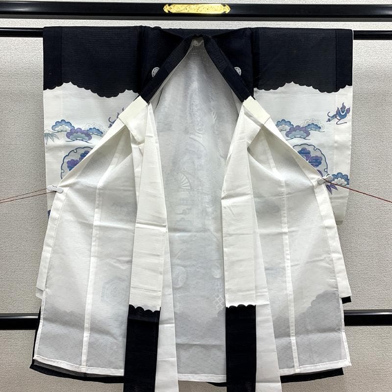 □503ay86□お宮参り 男児 絽 夏の祝い着 掛け着 長襦袢付□状態良好