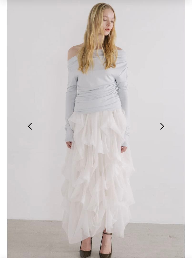 ☆新品タグ付き☆ THE TOE Iris Tulle Skirt White