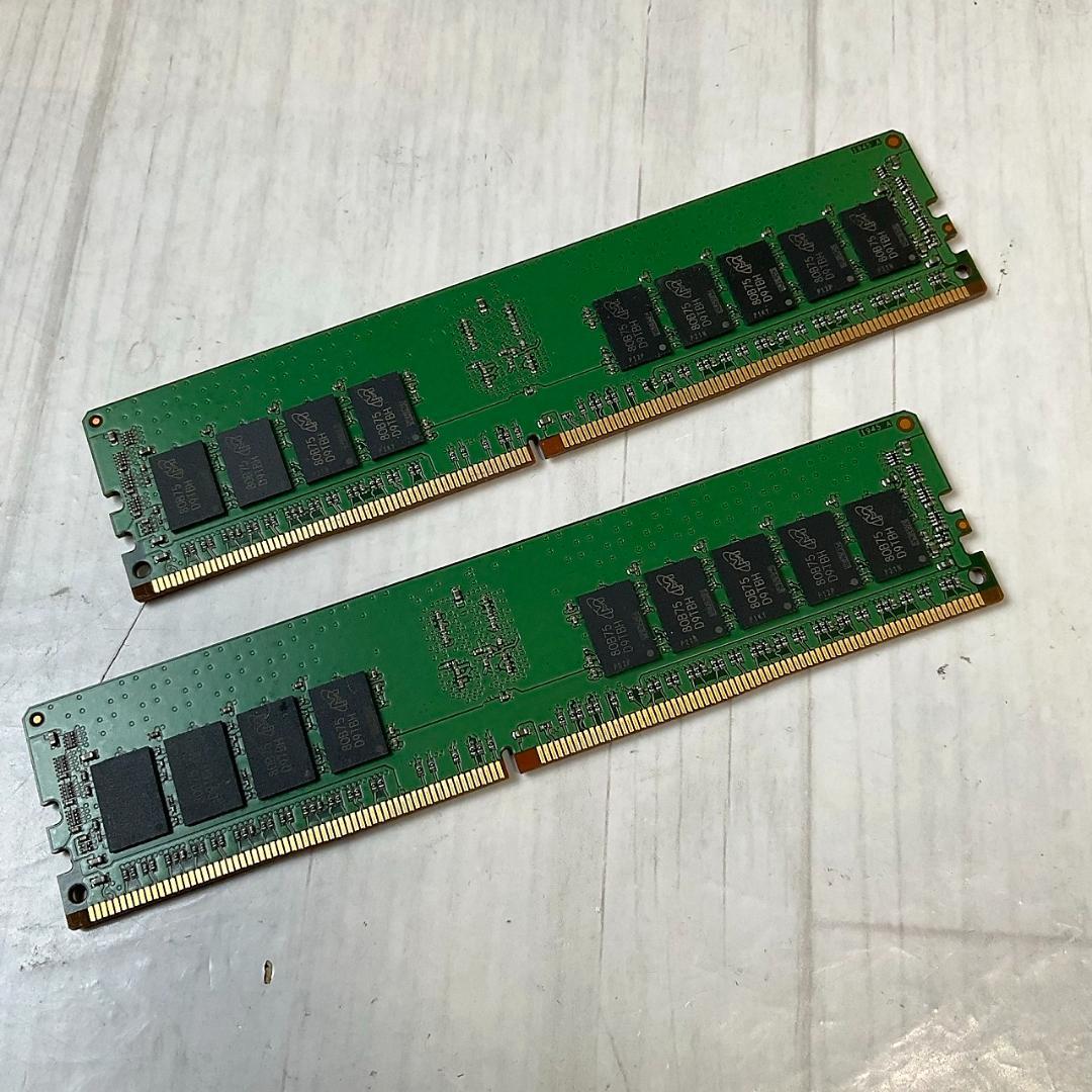 動作確認済 Micron 16GB DDR4 ECC PC4-2400T 2枚