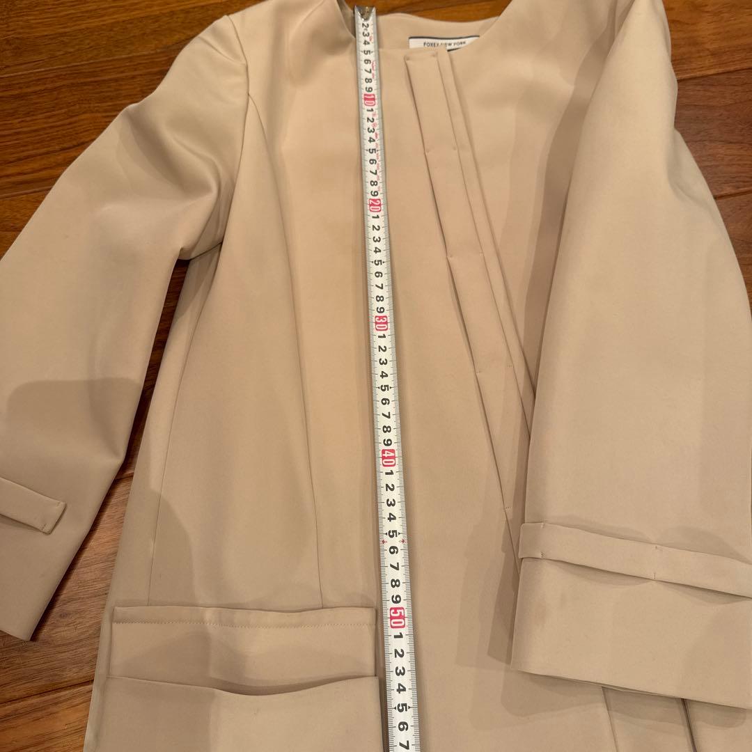 Foxey 38 クリーム色 トレンチコート風ジャケット